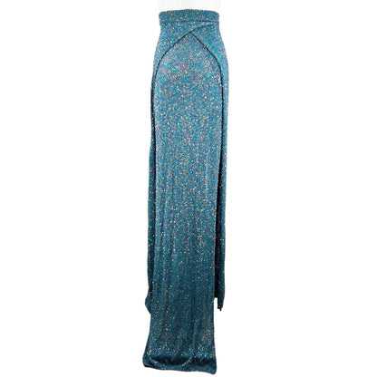 Loewe Long Skirt with Sequin Petticoat Green XS — view 3