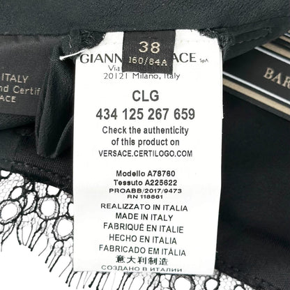 Versace 100% Silk Barocco Pattern Bustier Tube Top Black Yellow 38 — view 5