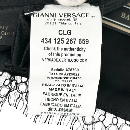 Versace 100% Silk Barocco Pattern Bustier Tube Top Black Yellow 38 — view 6