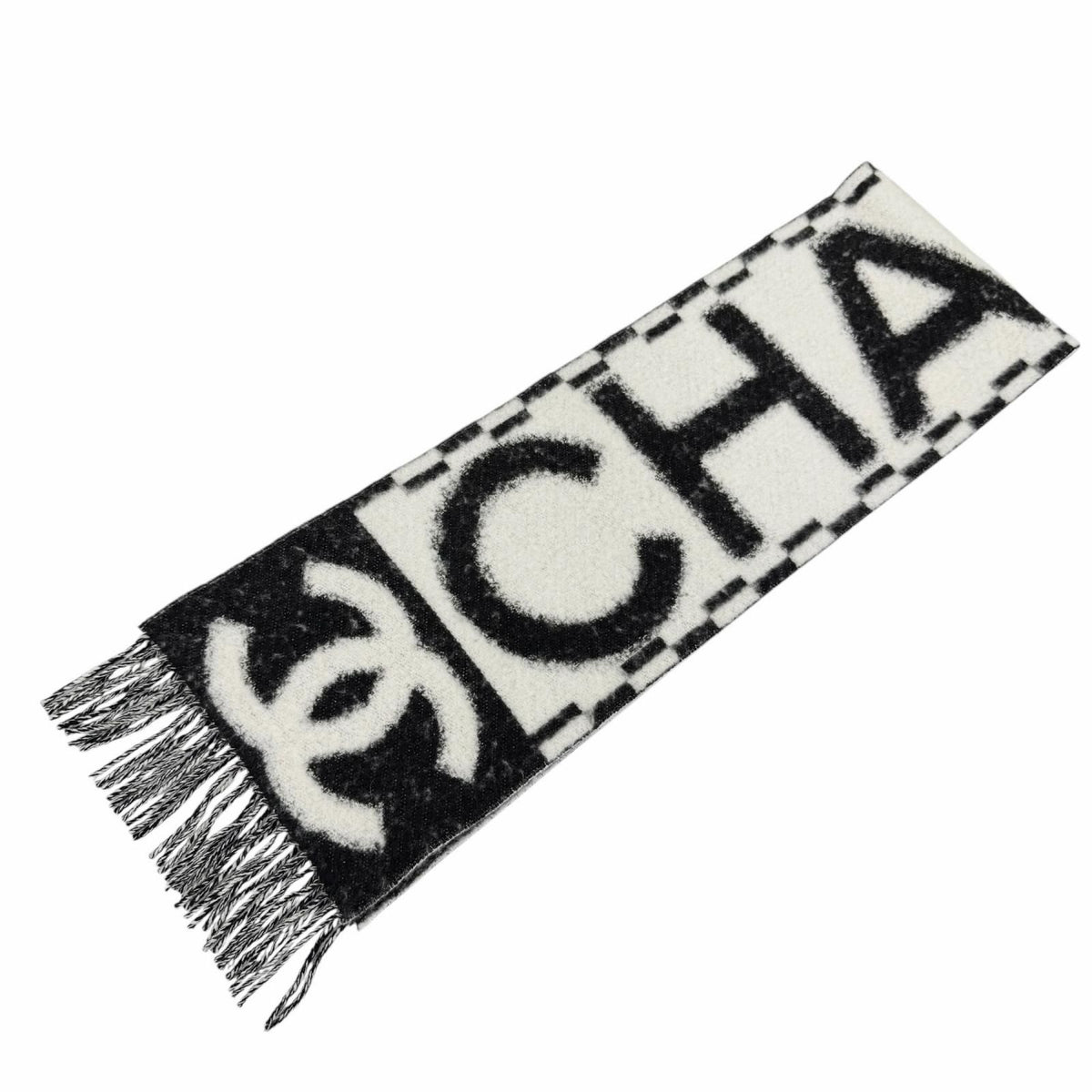 Chanel Cashmere Silk Blend CC Logo Scarf — view 5