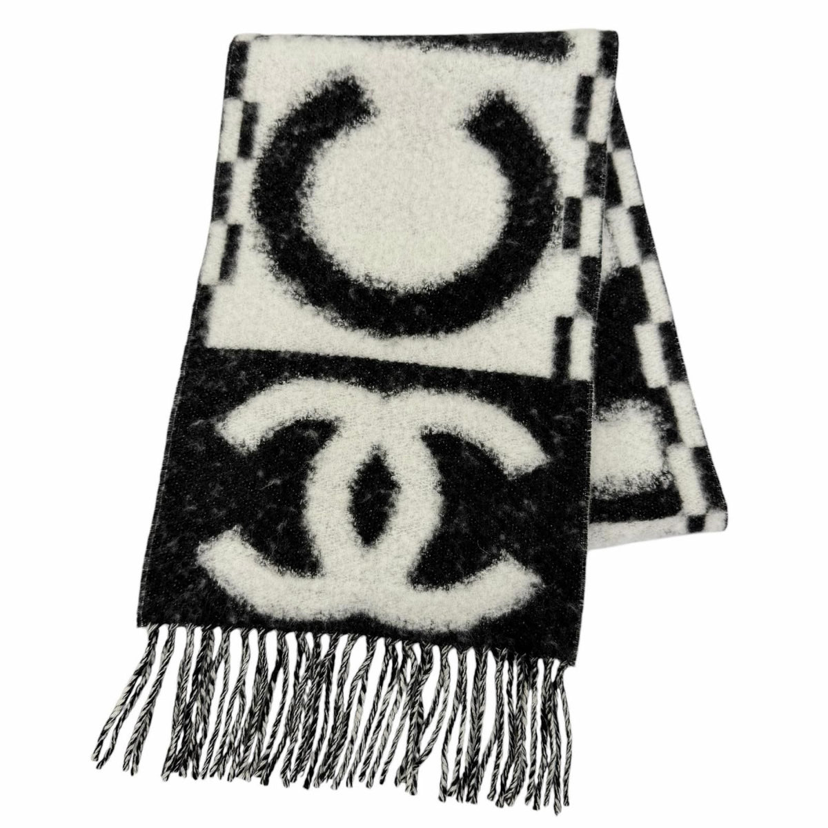 Chanel Cashmere Silk Blend CC Logo Scarf