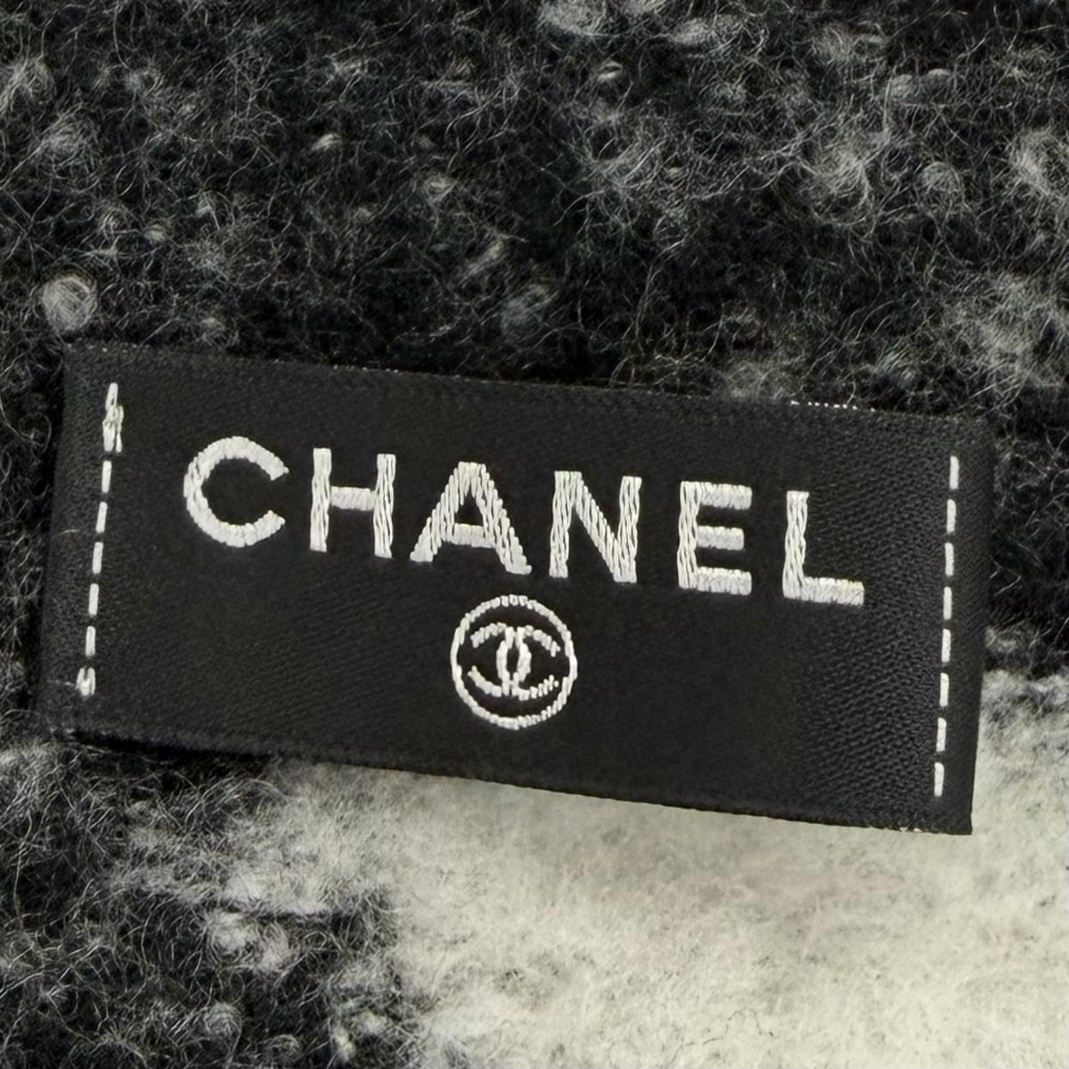 Chanel Cashmere Silk Blend CC Logo Scarf — view 8