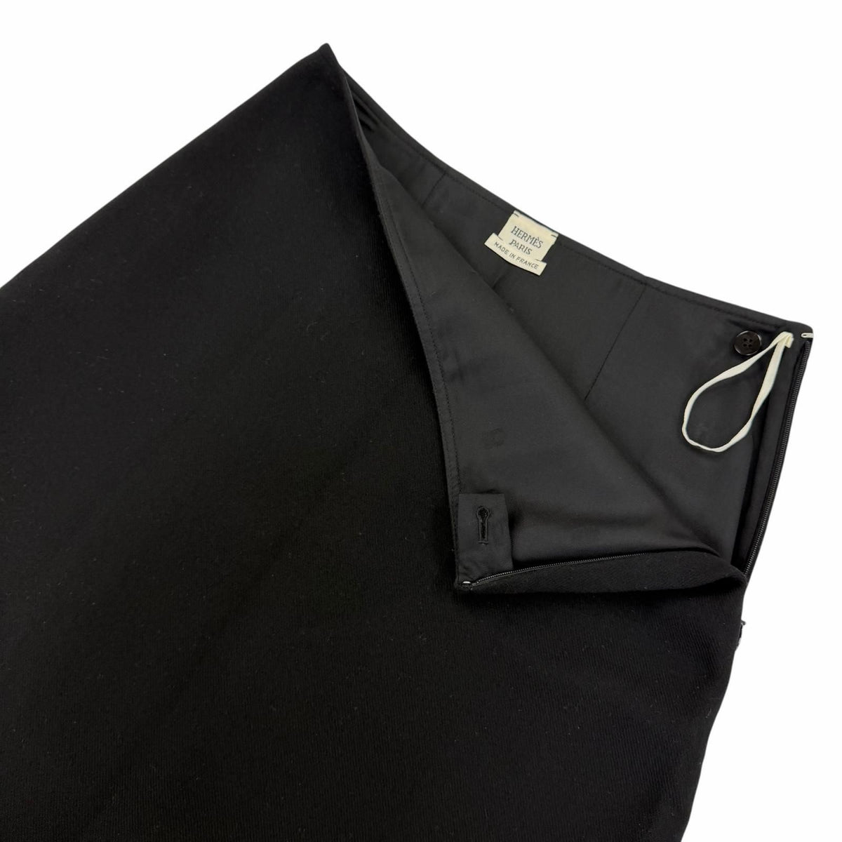 Hermes Wool Back Motif Trapezoid Skirt Mini Black 36 — view 4