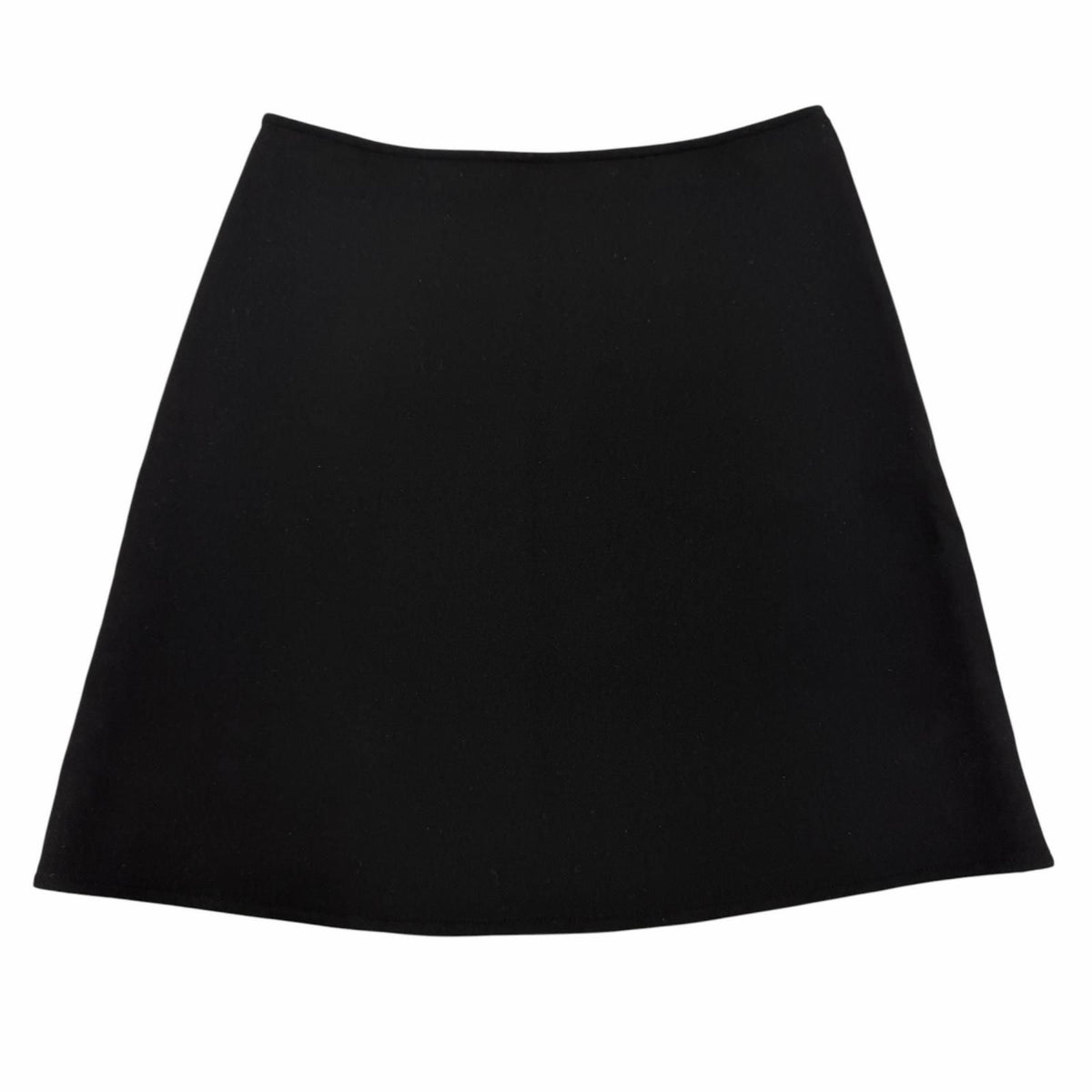 Hermes Wool Back Motif Trapezoid Skirt Mini Black 36