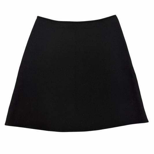 Hermes Wool Back Motif Trapezoid Skirt Mini Black 36