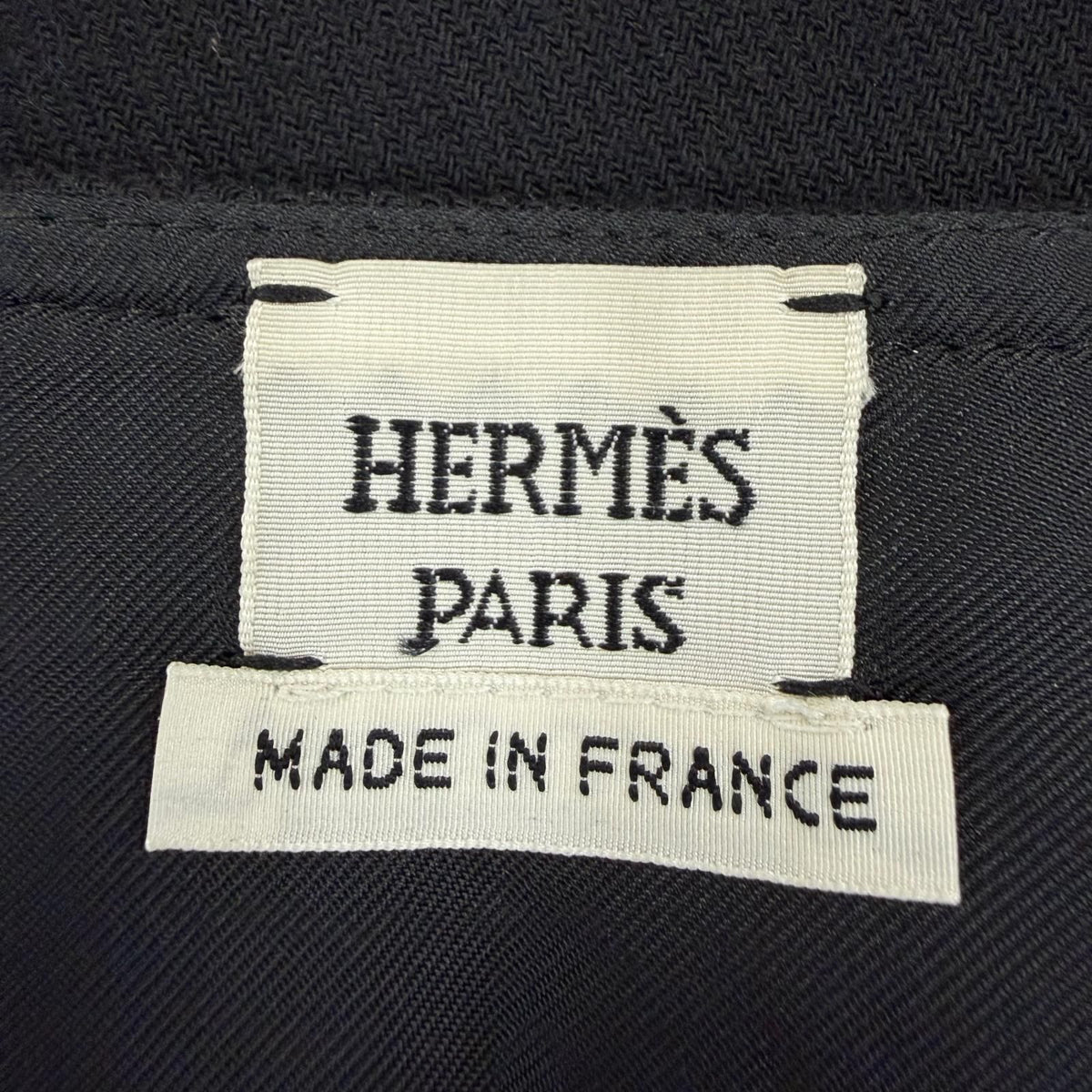 Hermes Wool Back Motif Trapezoid Skirt Mini Black 36 — view 7