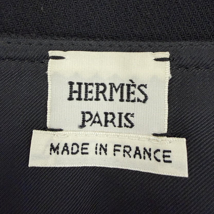 Hermes Wool Back Motif Trapezoid Skirt Mini Black 36 — view 7