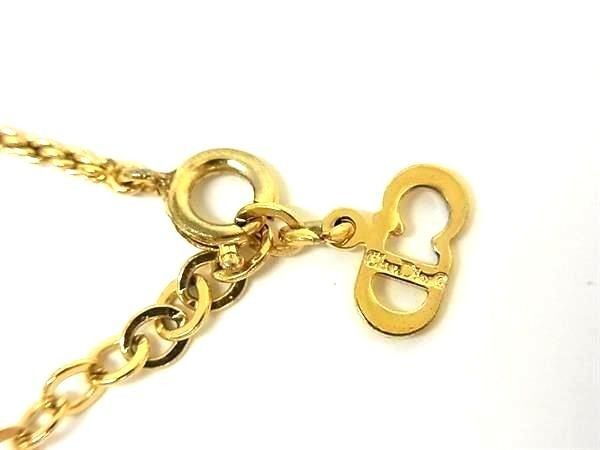 Dior Necklace CD Logo Gold Metal Rhinestone — view 3