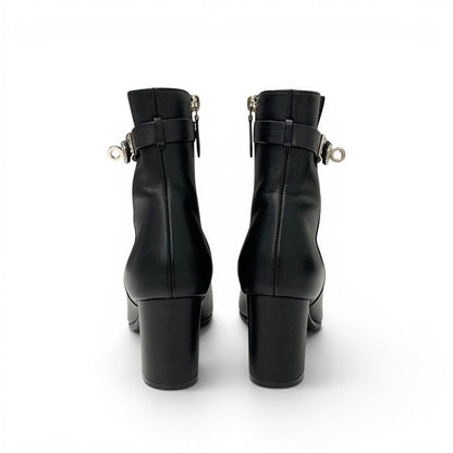 Hermes Saint Germain Boots Short Shoes Leather Black Silver Kelly — view 5
