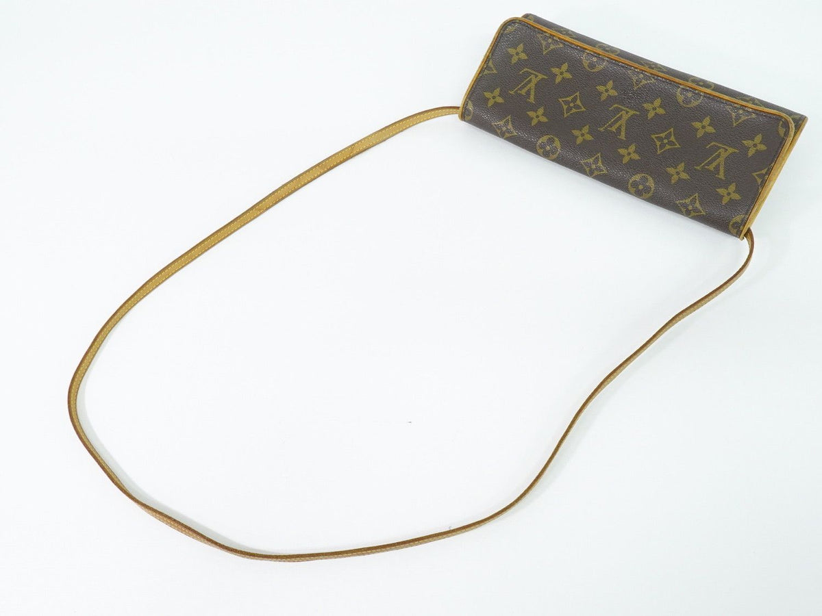 Louis Vuitton LV Pochette Twin GM Monogram 2-Way Shoulder Bag Clutch Brown — view 5