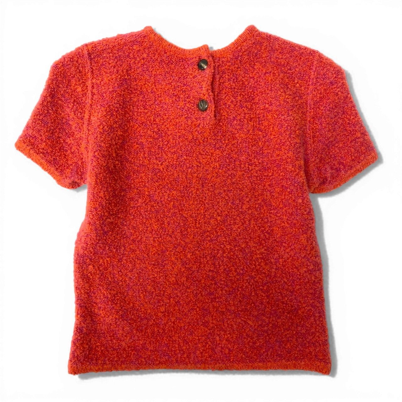 Gucci Wool Pile Knit Tight Fit Short Sleeve S Red Sweater — view 3