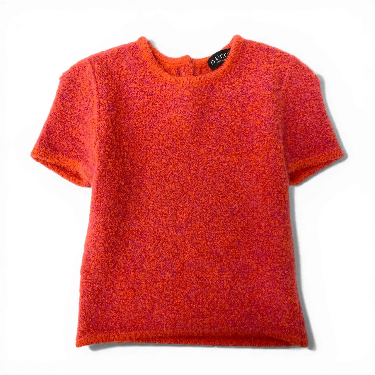 Gucci Wool Pile Knit Tight Fit Short Sleeve S Red Sweater — view 2