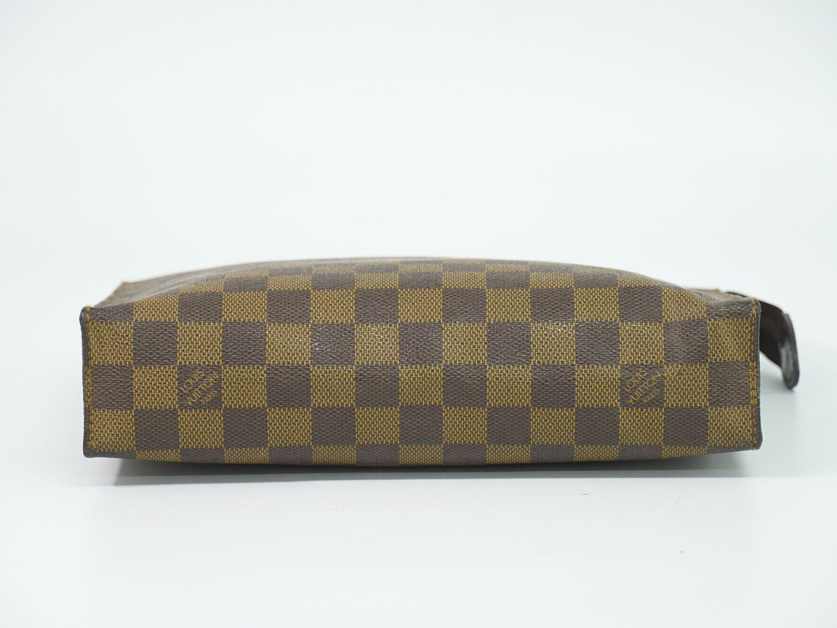 Louis Vuitton LV Pouch Toilette 26 Damier Ebene Clutch Brown — view 3