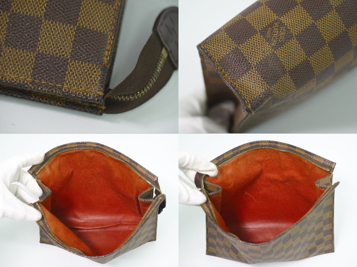 Louis Vuitton LV Pouch Toilette 26 Damier Ebene Clutch Brown — view 8