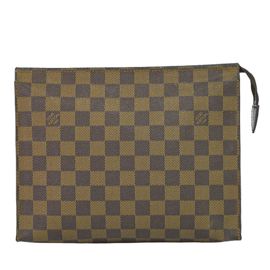 Louis Vuitton LV Pouch Toilette 26 Damier Ebene Clutch Brown