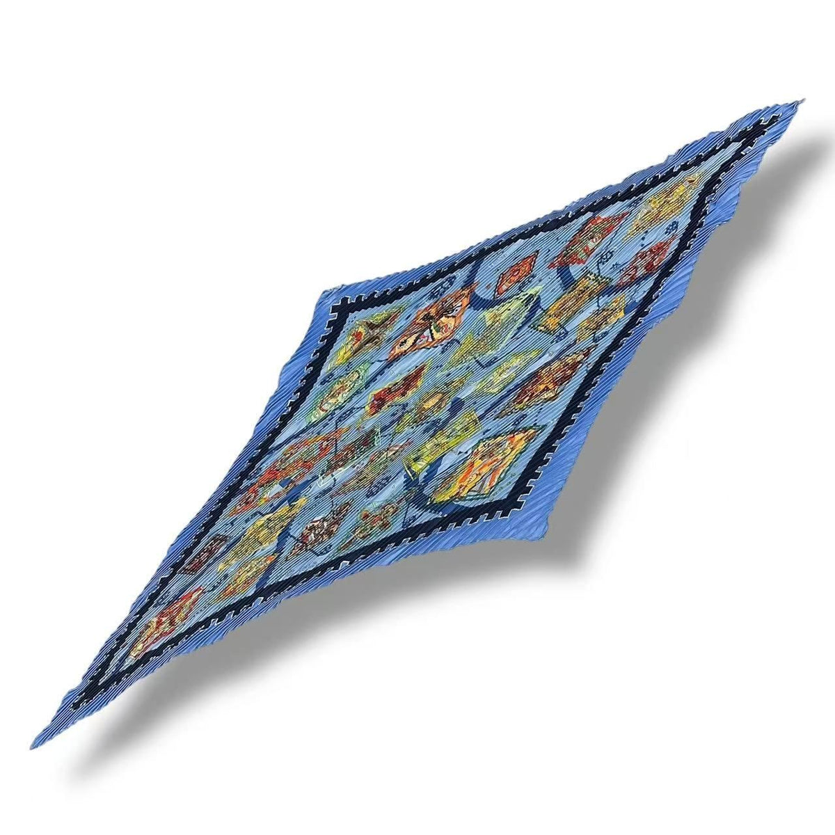 Hermes Pleated Scarf Idea Structure la Mecanique Des Idee Blue