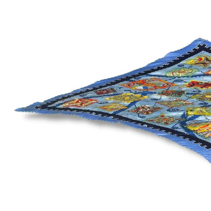 Hermes Pleated Scarf Idea Structure la Mecanique Des Idee Blue — view 2