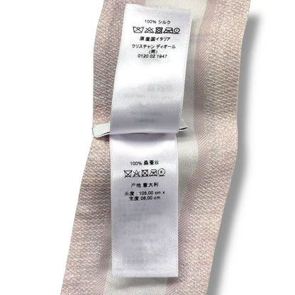 Dior Mitzah Scarf Silk Logo Pink White — view 7