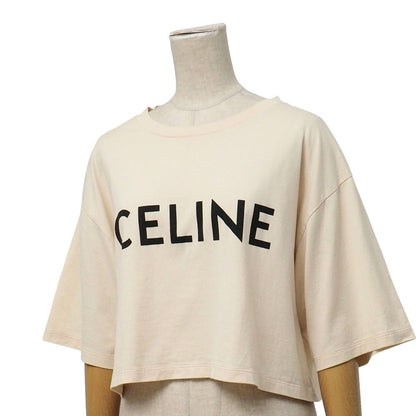 Celine Short Sleeve T-Shirt L Logo Print Cropped — view 2