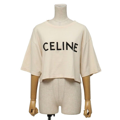 Celine Short Sleeve T-Shirt L Logo Print Cropped
