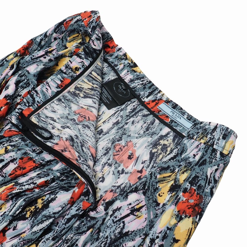 Prada Skirt Flower Print Pleated — view 4