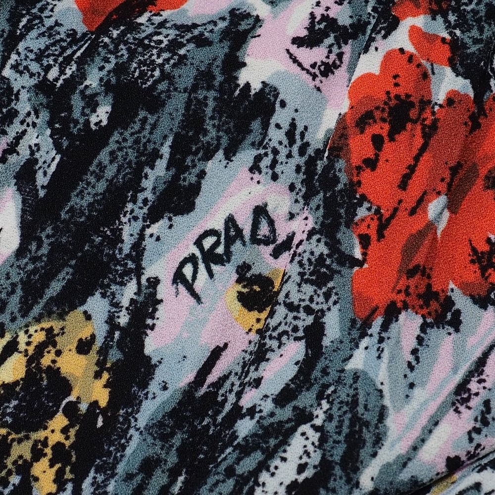 Prada Skirt Flower Print Pleated — view 5