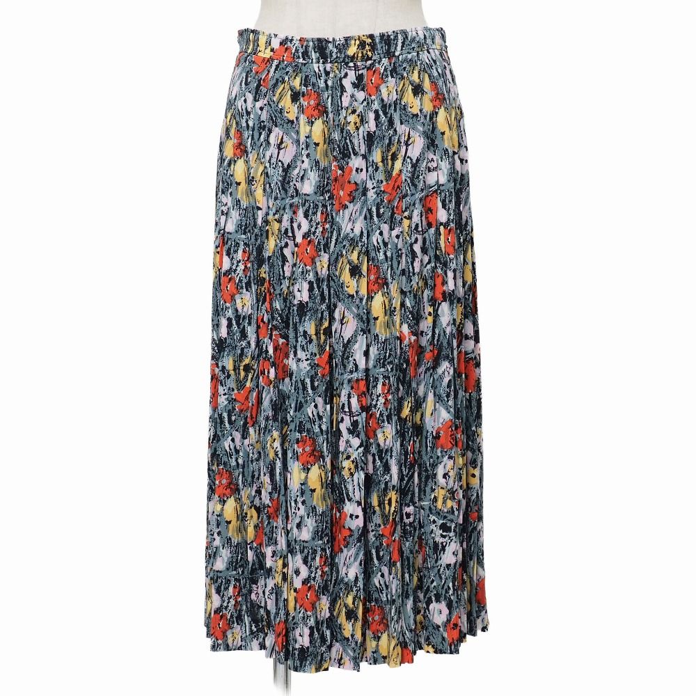 Prada Skirt Flower Print Pleated