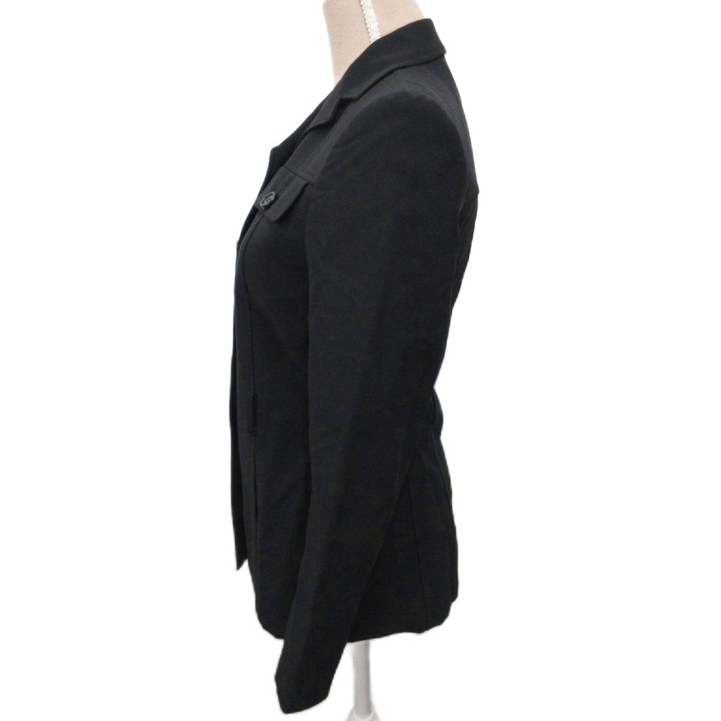 Prada Jacket Blazer Soutien Collar Power Shoulder 40 Black — view 3
