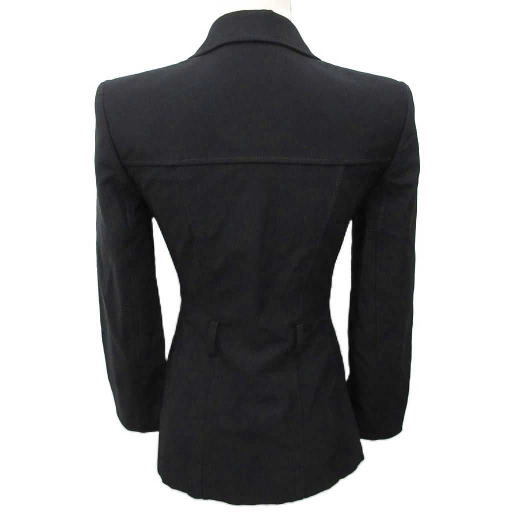 Prada Jacket Blazer Soutien Collar Power Shoulder 40 Black — view 2