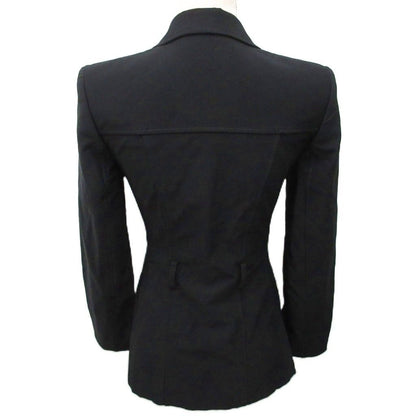 Prada Jacket Blazer Soutien Collar Power Shoulder 40 Black — view 2