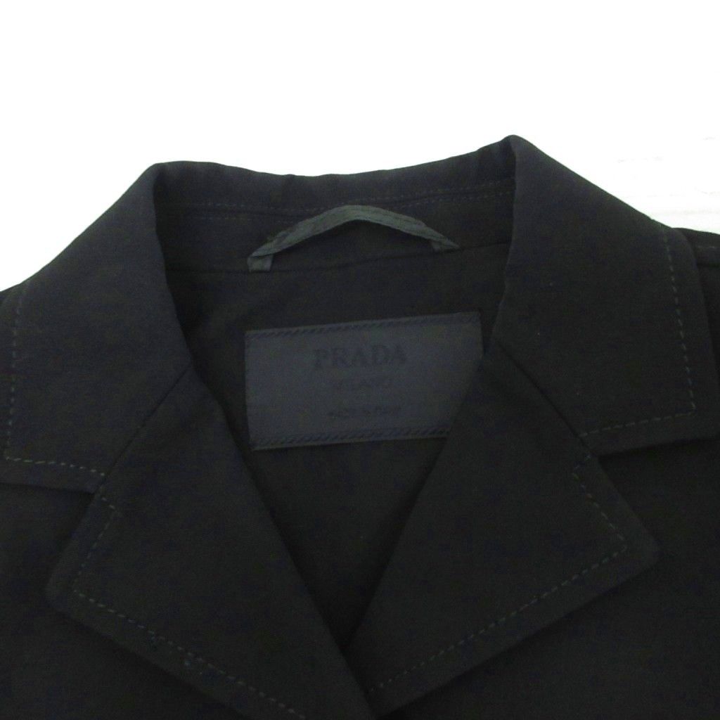 Prada Jacket Blazer Soutien Collar Power Shoulder 40 Black — view 6