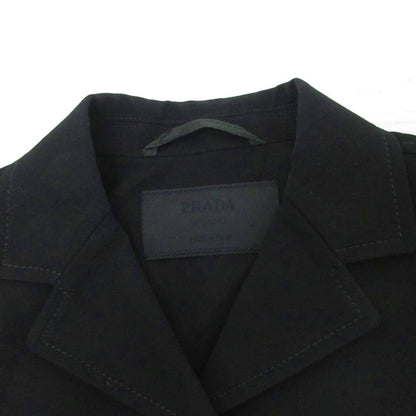 Prada Jacket Blazer Soutien Collar Power Shoulder 40 Black — view 6
