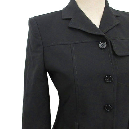 Prada Jacket Blazer Soutien Collar Power Shoulder 40 Black — view 4