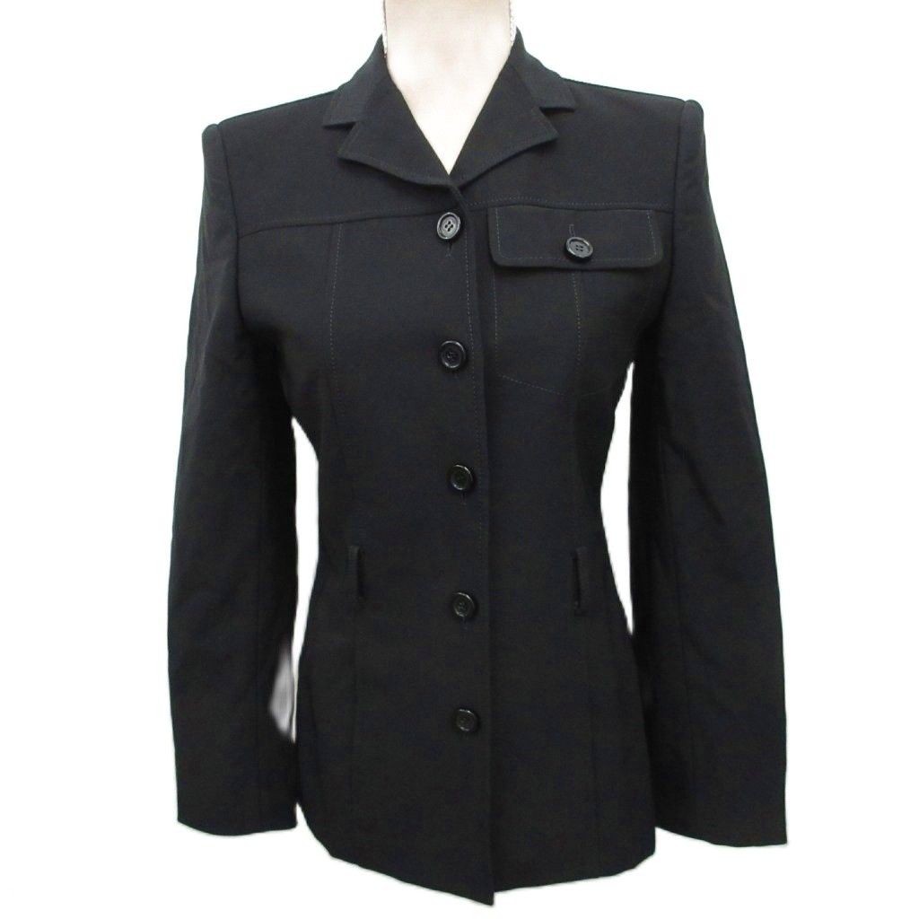 Prada Jacket Blazer Soutien Collar Power Shoulder 40 Black