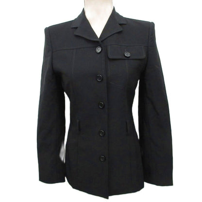 Prada Jacket Blazer Soutien Collar Power Shoulder 40 Black