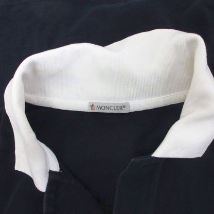 Moncler Polo Shirt Short Sleeve Collar Logo S Navy White — view 6