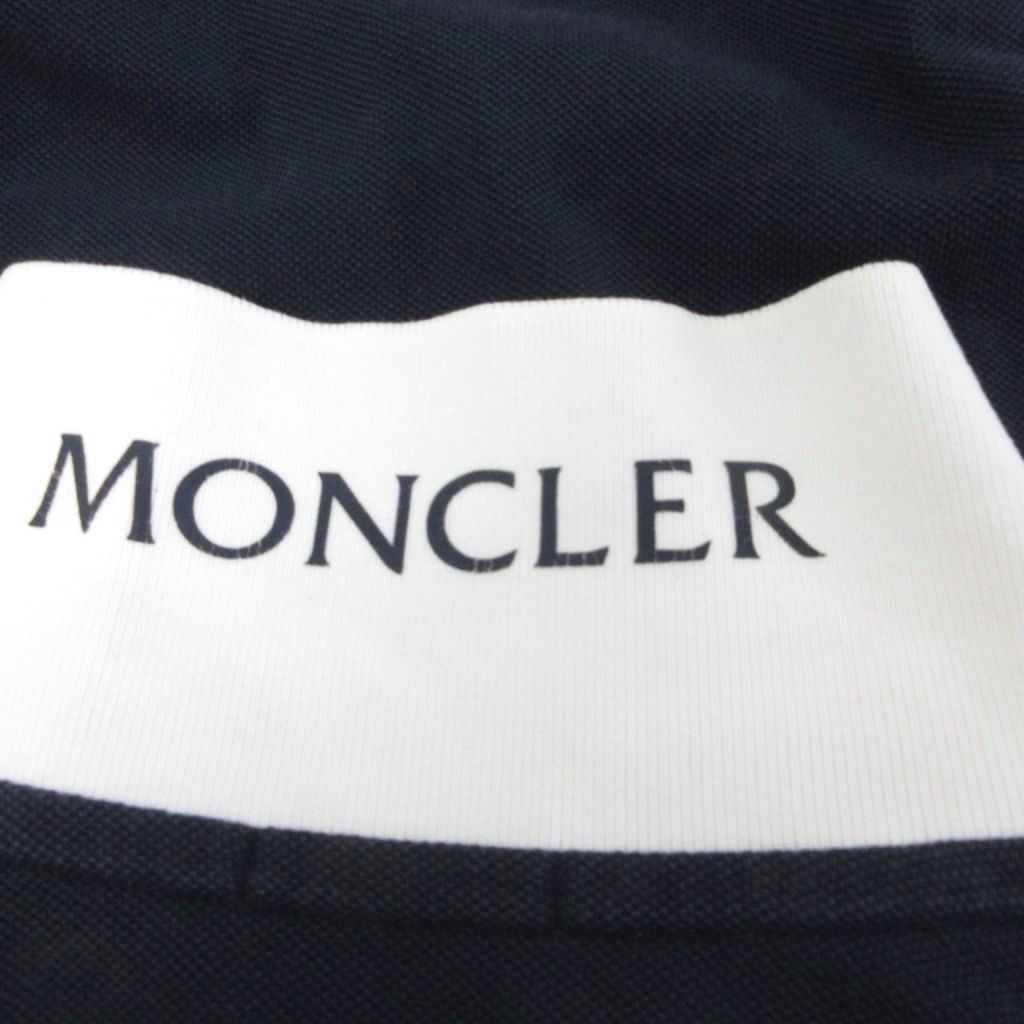 Moncler Polo Shirt Short Sleeve Collar Logo S Navy White — view 7