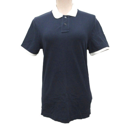 Moncler Polo Shirt Short Sleeve Collar Logo S Navy White