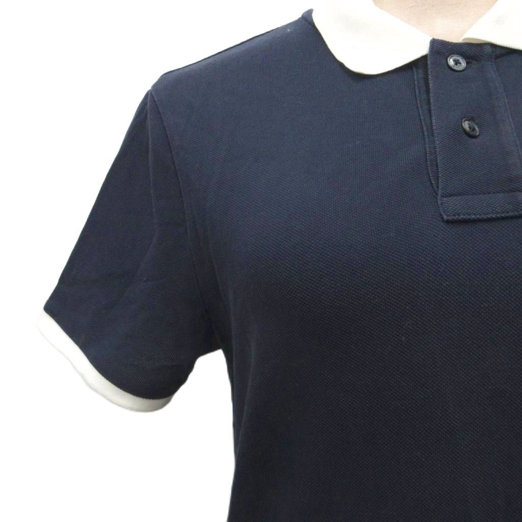 Moncler Polo Shirt Short Sleeve Collar Logo S Navy White — view 4