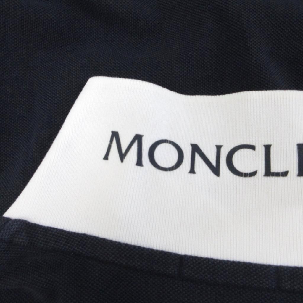 Moncler Polo Shirt Short Sleeve Collar Logo S Navy White — view 8