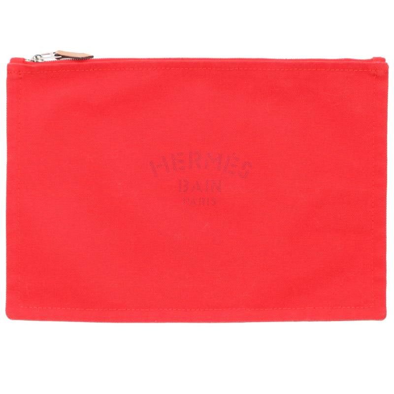 Hermes Logo Print Pouch