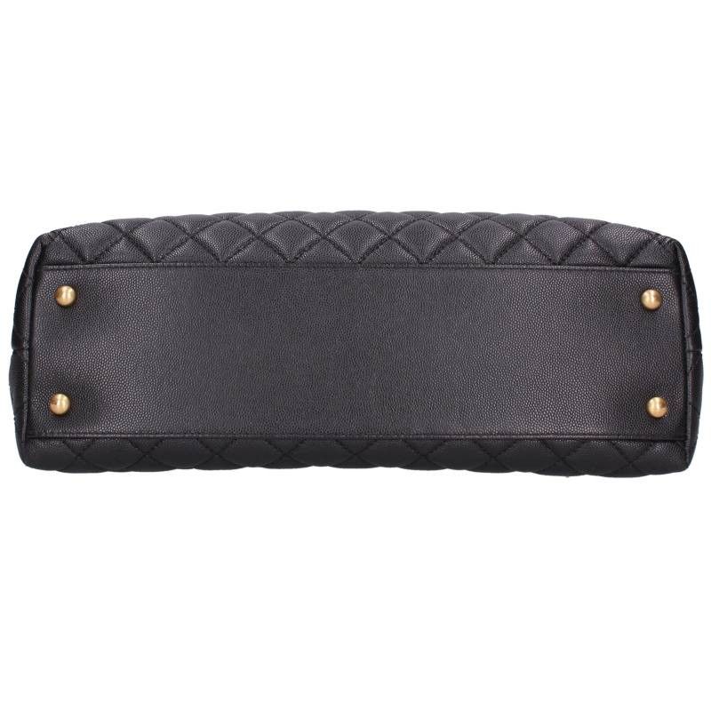 Chanel Coco Handle 33 Gold Caviar Leather Chain Shoulder Bag — view 4