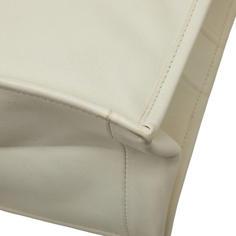 Dior Book Tote Bag White Black Leather — view 6