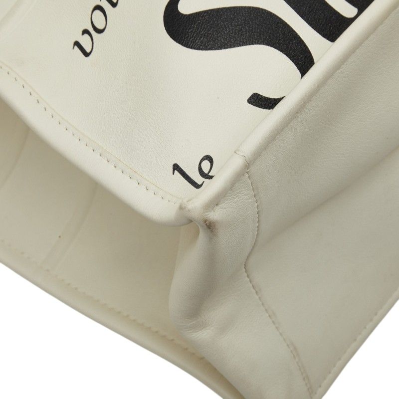 Dior Book Tote Bag White Black Leather — view 5