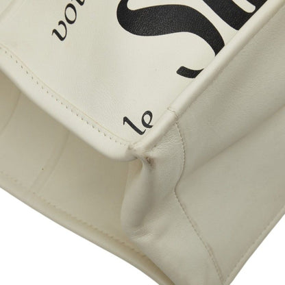 Dior Book Tote Bag White Black Leather — view 5