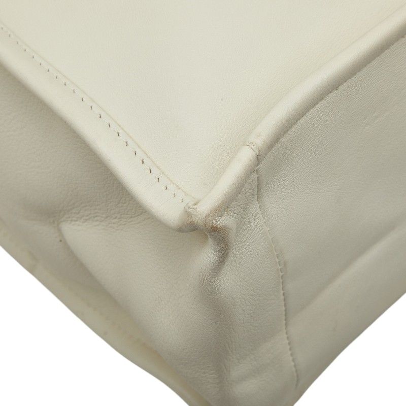 Dior Book Tote Bag White Black Leather — view 7