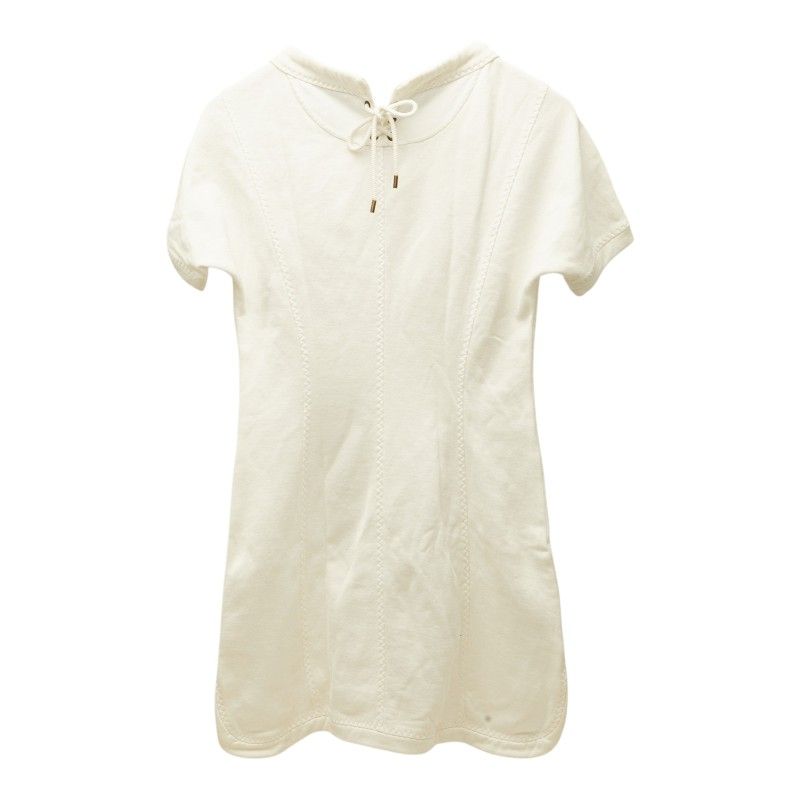 Louis Vuitton Short Sleeve S White Cotton Dress