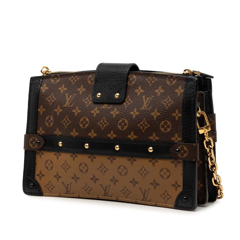 Louis Vuitton Monogram Reverse Trunk Clutch Crossbody Shoulder Bag Brown — view 2