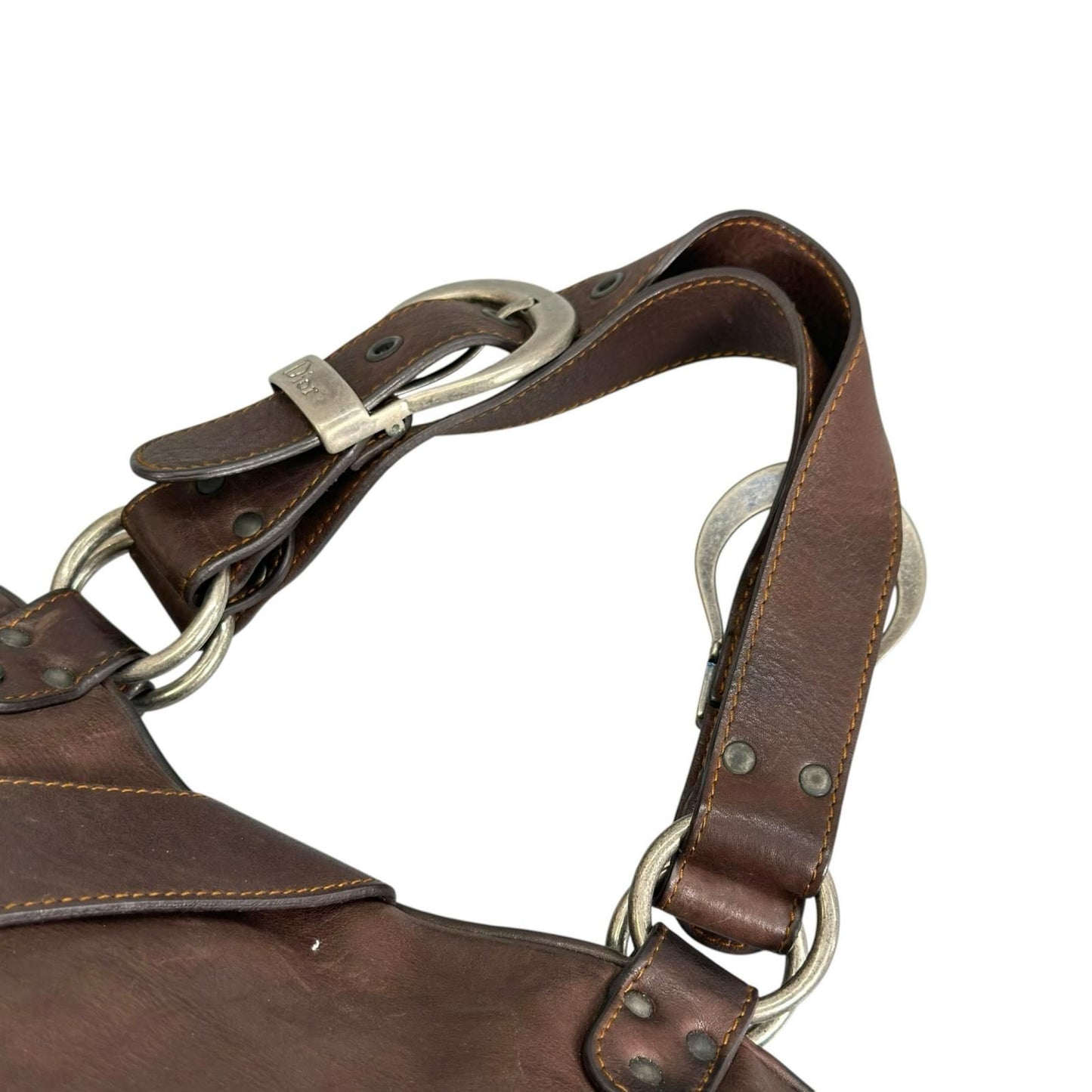 Dior Handbag Dark Brown Concho Coin Antique — view 5