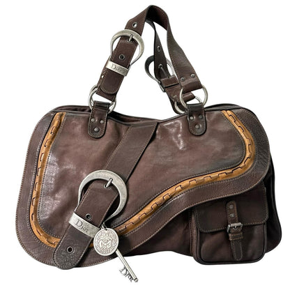Dior Handbag Dark Brown Concho Coin Antique